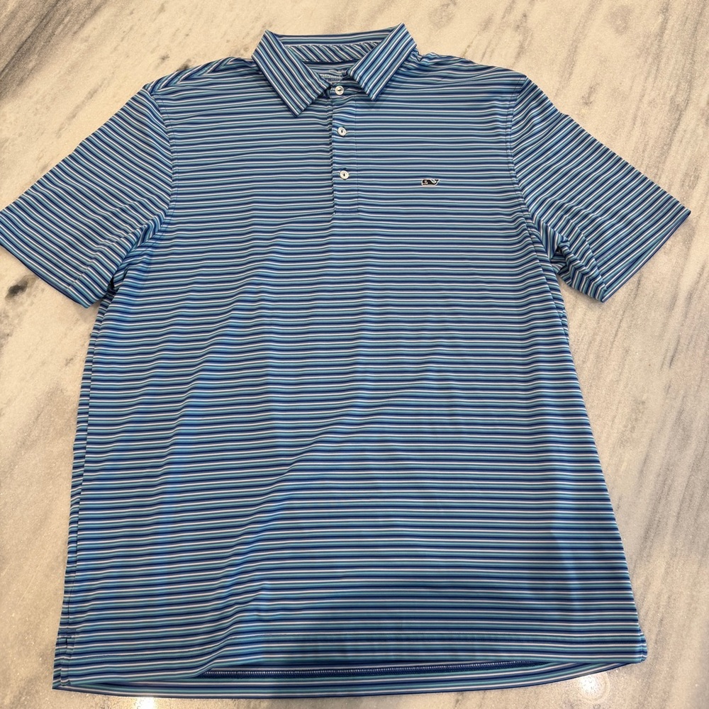 Vineyard Vines Blue Striped Polo Shirt